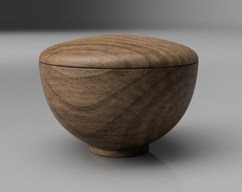 Modello 3D CNC - Ciotola in legno massello (100 x 75 mm)/ (download digitale)