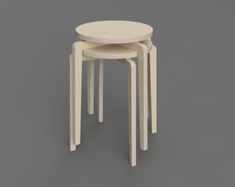 Stackable stool – Digital CNC Files for Download, Scandinavian design