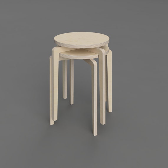 CNC Plans (DXF, SVG) - Sivo Stackable Stool Digital - Scandinavian