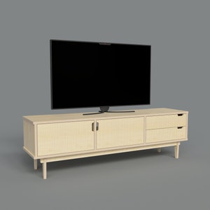 Media desk Stripy – Digital CNC Files for Download, Scandinavian design