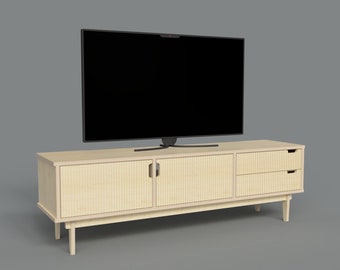 Media desk Stripy (digital files for download furniture, scandinavian design, CNC side board file)