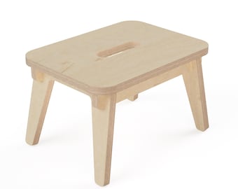 Planos CNC (DXF, SVG) - Taburete pequeño Milo - Diseño escandinavo (descarga digital)