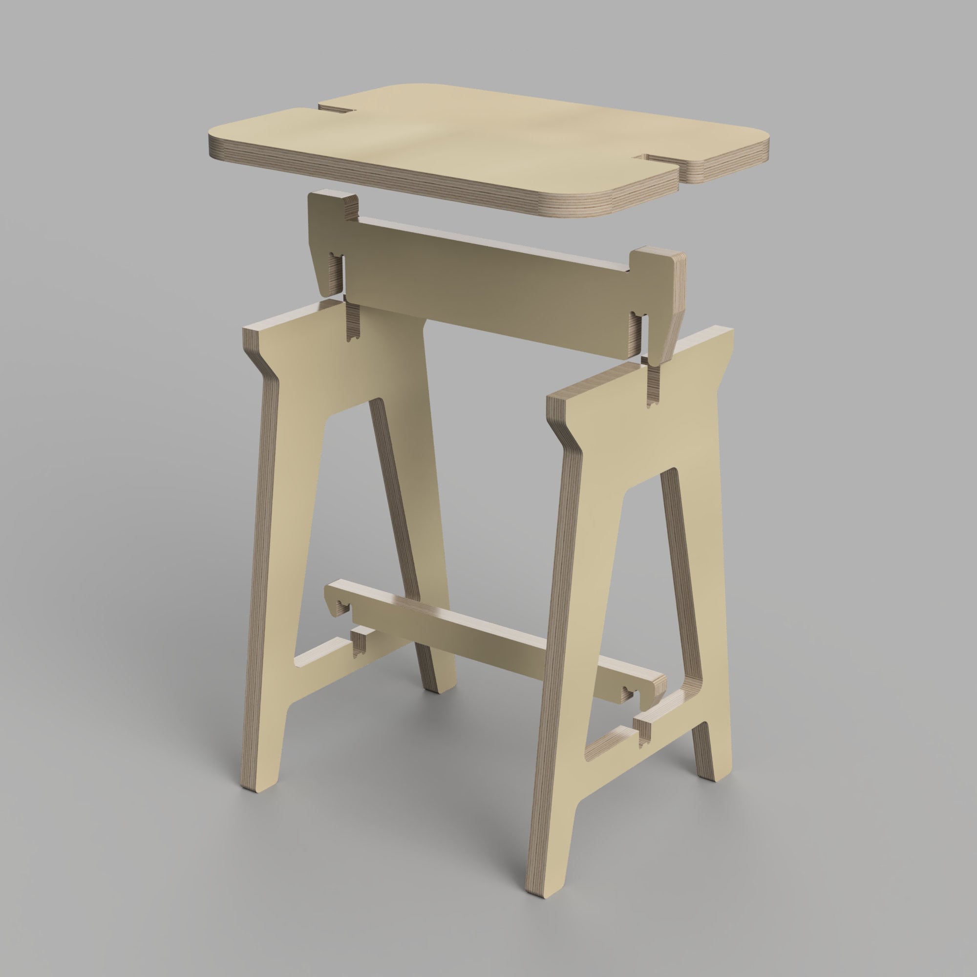 CNC Plans (DXF, SVG) - Knock Down Stool Knockie - Scandinavian
