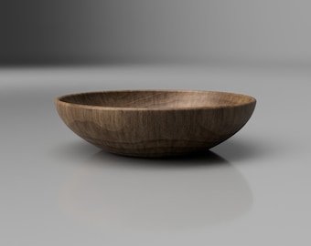 Modelo 3D CNC - Cuenco de madera maciza (200 mm)/ (descarga digital)