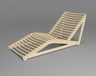 Progetti CNC (DXF, SVG) - Lettino prendisole - Design scandinavo (download digitale)