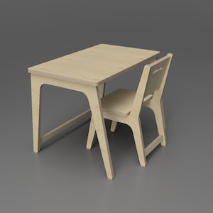 Kinderstuhl & Tisch - Digitale CNC Dateien zum Download, skandinavisches Design