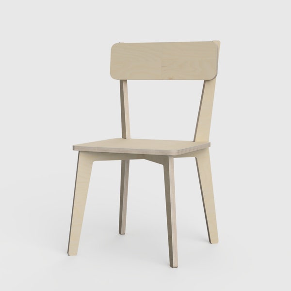 Eetkamerstoel (digitale bestanden om te downloaden, CNC-meubelbestanden, Scandinavisch design, CNC-stoelbestand)