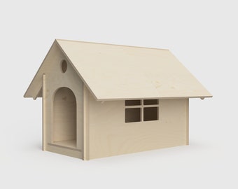 Dog house I  (10 mm digital files for CNC, CNC furniture files, scandinavian design, CNC dog house file)