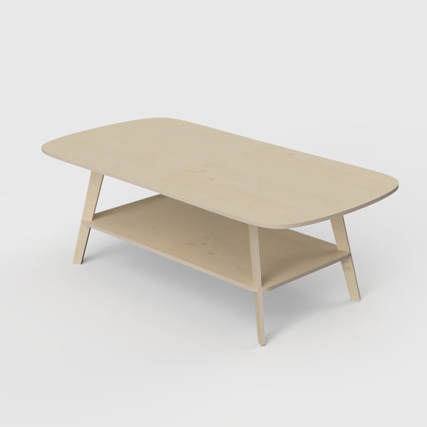 Table basse ovale II (meubles en contreplaqué de 12 mm, limes pour meubles CNC, design scandinave, limes de table CNC)