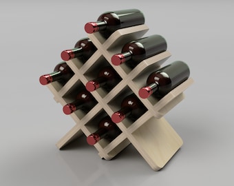 Wine rack – Digital CNC Files for Download, Scandinavian design