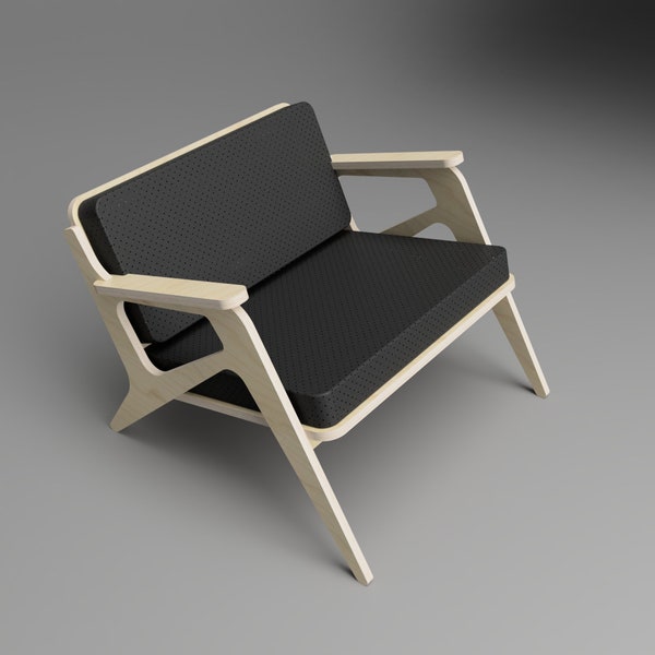 Chair Nuevo  (digital files for download, CNC furniture files, Scandinavian design, CNC chair file)