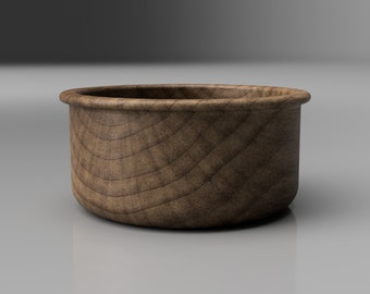 Modello 3D CNC - Ciotola in legno massello (108 mm x 50 mm)/ (download digitale)