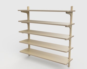 Progetti CNC (DXF, SVG) - Mensola da parete Fiori (larga) - Design scandinavo (download digitale)