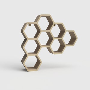 Honeycomb shelf (digital files for download, CNC furniture files, scandinavian design, CNC shelf file))