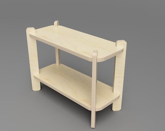 CNC plans (DXF, SVG) - Niva Side Table with Shelf  - Scandinavian design (digital download)