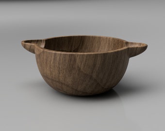Modello 3D CNC - Ciotola in legno massello - (download digitale)