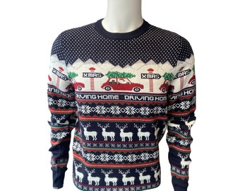 Nordic Christmas Jumper- Driving Home for Xmas Jumper - Santa Jumper - Festive Jumper - Christmas Gift