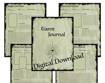 Tarot Journal Printable - Tattered Vintage Pages - Witchy Pagan Wicca
