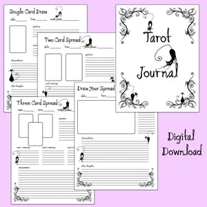 Tarot Journal Printable - Black Cat Familiars
