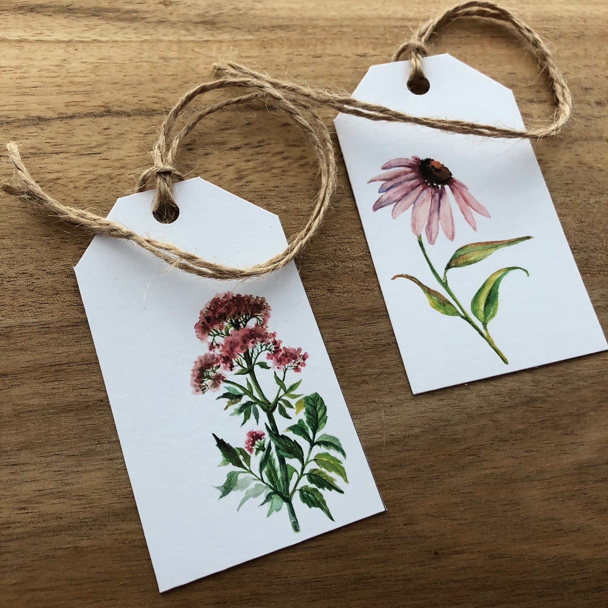 Botanical Floral Gift Tags Printable Set of 8 Etsy