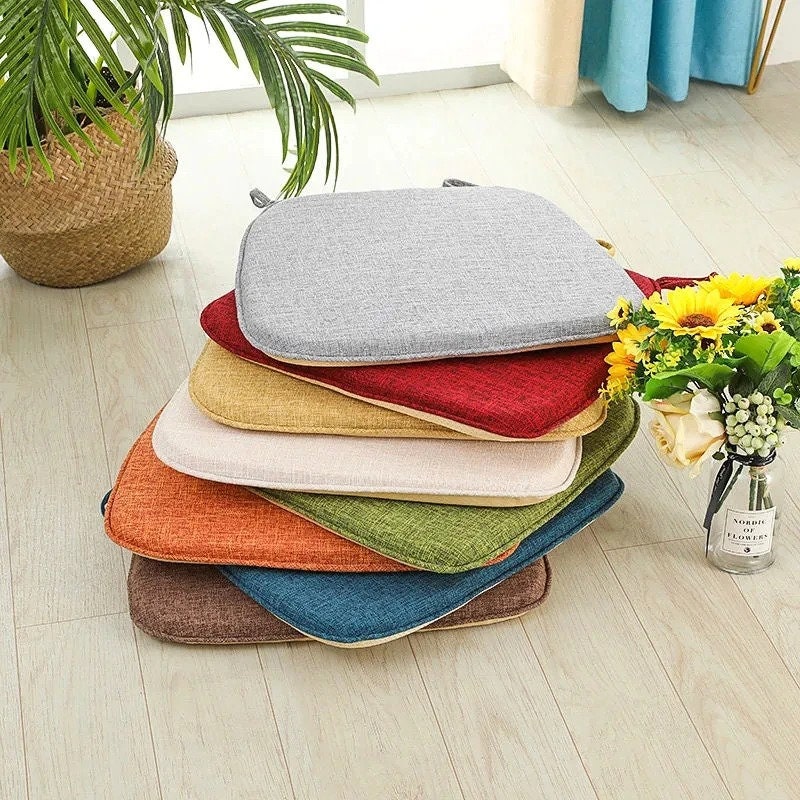 8 Color Universal Dining Chair Cushions Thickened Solid Color | Etsy