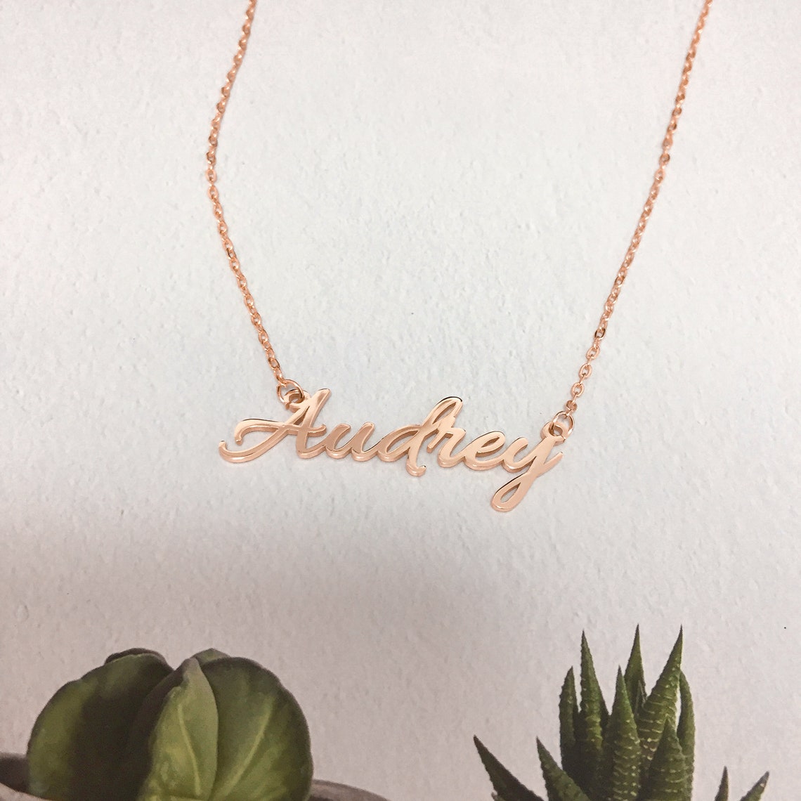 Name Necklace Custom Name Necklace Rose Gold Personalized Etsy