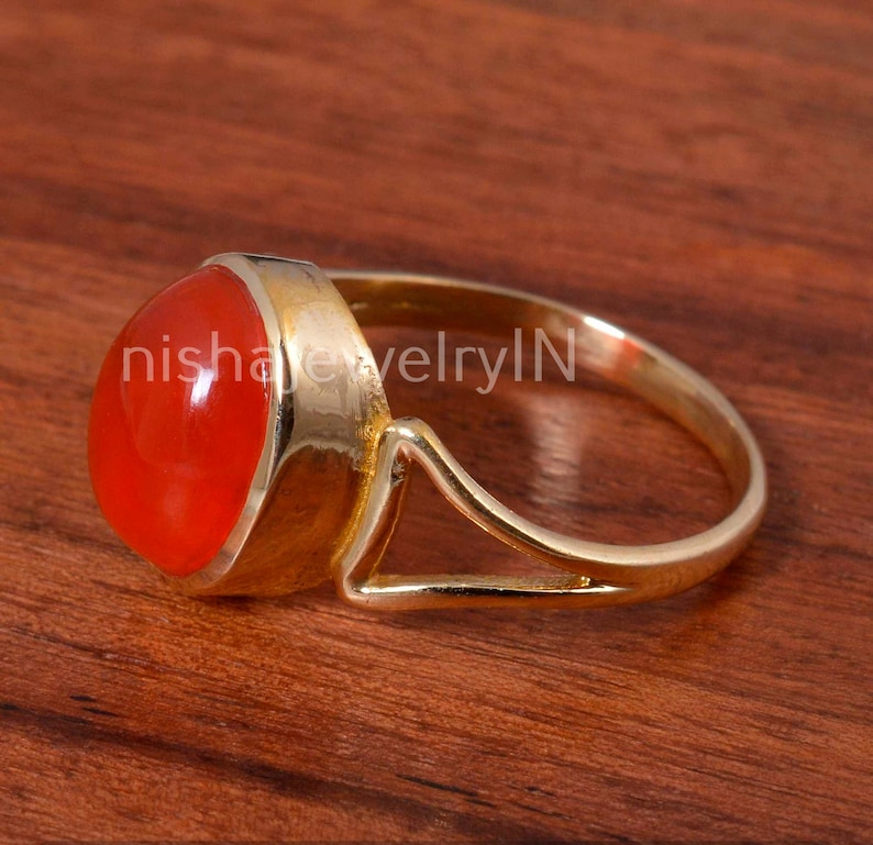 Carnelian Ring,Carnelian Stone Ring,Brass Ring,Handmade Ring,Statement Ring,Unique Ring,Women Ring