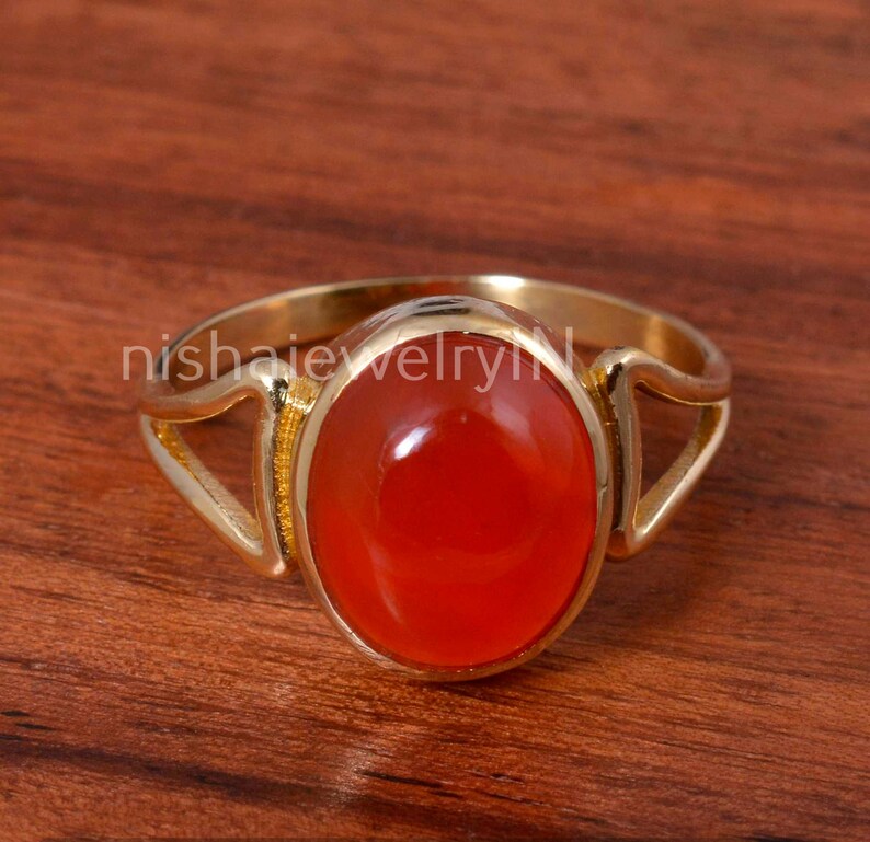 Carnelian Ring,Carnelian Stone Ring,Brass Ring,Handmade Ring,Statement Ring,Unique Ring,Women Ring