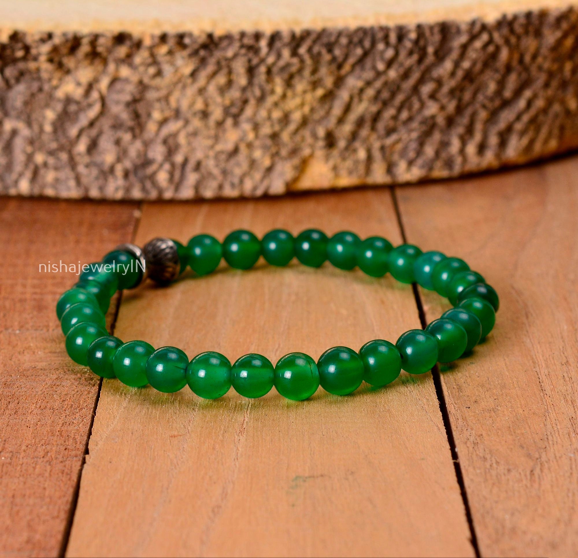 Green Onyx Bracelet for women and men.Gemstone Bracelet make Etsy