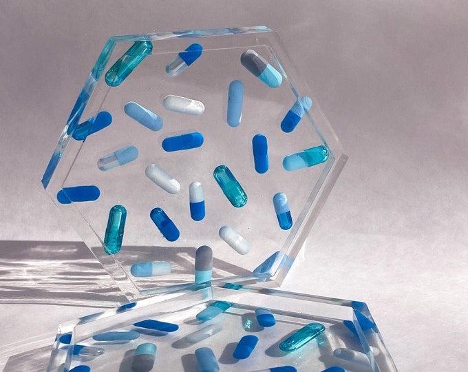 Set of 2 Feeling Blue Coasters