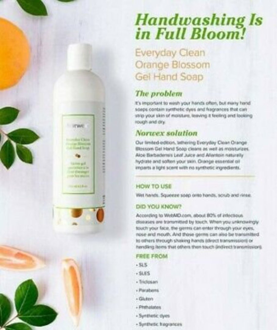 Norwex Orange Blossom Hand Soap 12 ounces Etsy