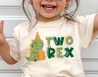 Boys Dinosaur Birthday Shirt, Two Rex Birthday Tee, T Rex Birthday Tee, Cute 2nd Birthday Shirt, Birthday Boy Outfit, Dinosaur Party Shirt