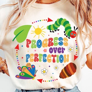 Progress Over Perfection Teacher Shirt, Dalmatian Dots Teacher Shirt, Caterpillar Teacher Shirt, Back To School Teacher Shirt, Teacher Gifts