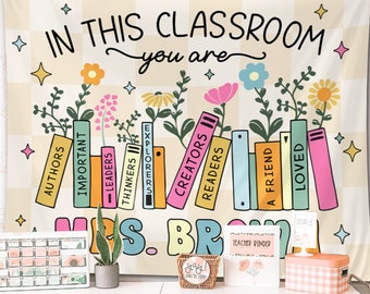 Groovy Classroom Tapestry, Personalized Teacher Name Classroom Banner, Custom Classroom Tapestry, Groovy Classroom Decor First Day Of School