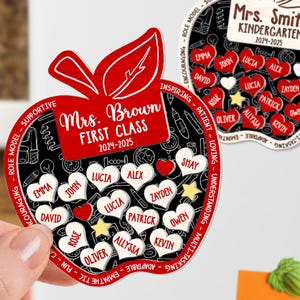 Personalized Teacher Magnet, Teacher Gift, Teacher Apple Sign, Thank You Teacher, Teacher Appreciation, Classroom Decor, Refrigerator Magnet
