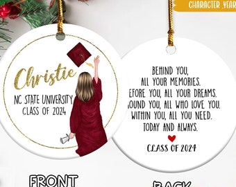 Custom Graduation Ornament, University Graduation Gifts, High School Graduation Keepsake, High School Grad Gifts, Class of 2024, Grad Gifts