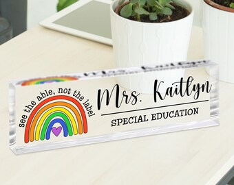 SPED Teacher Gifts, Special Education Teacher Desk Name Plate, Teacher Name Sign, Teacher Appreciation, Speech Therapist Gift, Office Decor