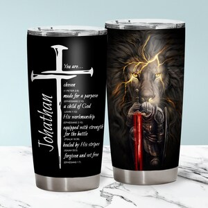 Dad Christmas Gift, Christian Tumblers for Men, Bibile Verse Personalized Tumbler, Religious Gift Men, Fathers Day Gift, Inspirational Gift
