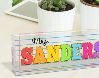 Teacher Desk Name Plate, Name Plate for Desk Gift For Teacher, Personalized Teacher Gifts, Teacher Gift for Back To School, End of Year Gift