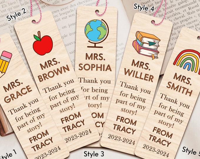 Personalized Teacher Bookmark Gift, Teacher Appreciation, End of School ...