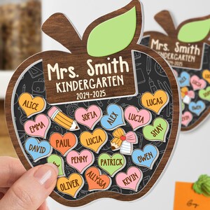 Personalized Teacher Apple Magnet, Teacher Appreciation Gift, Teacher Gift Magnet, Gift for Teacher, Teacher 3D Fridge Magnet with Names