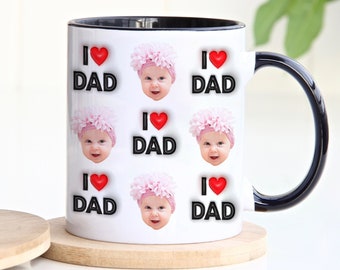 Custom Baby Face Mug, Funny Father's Day Gift, First Time Dad Gift, New Dad Mug, Baby Face Cup, Personalized Dad Mug, Father's Day Grandpa