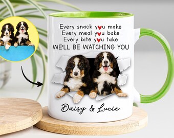 Personalized Dog Photo Mug, Gift For Dog Dad Dog Mom, Every Snack You Make I'll Be Watching You, Funny Dog Mug, Custom Dog Gift for Birthday