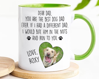 Dog Dad Father's Day Gifts, Custom Photo Dog Dad Mug, Dog Dad Gift, Personalized Dog Dad Mug, Funny Dog dad Mug, Fathers Day Mug