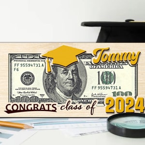 2024 Graduation Money Holder Personalized, Graduation Gift, Class of 2024, High School Graduation, Gift for Graduates, Senior Cash Holder