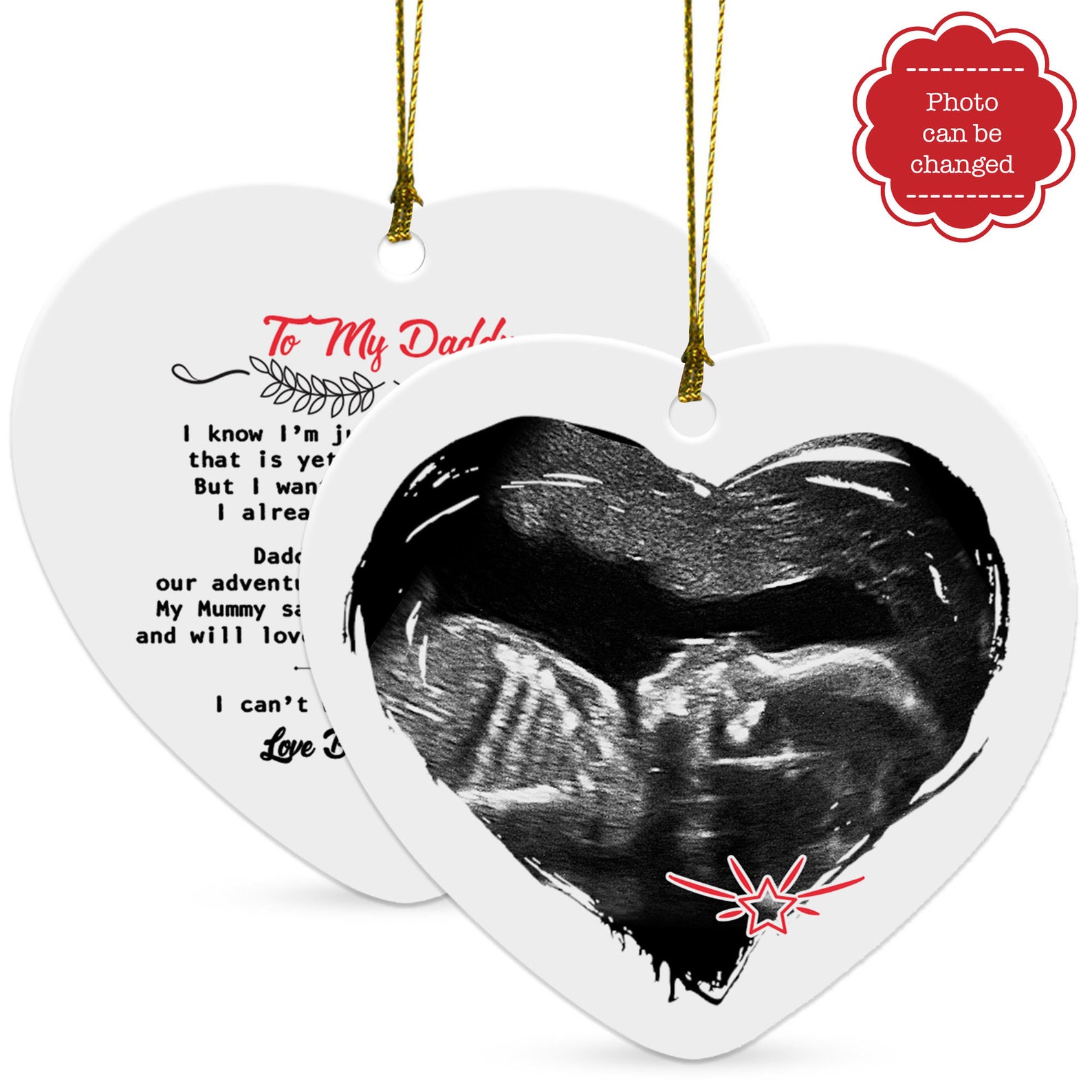 Personalized Baby Ultrasound Ornament Gift for Husband Daddy Etsy