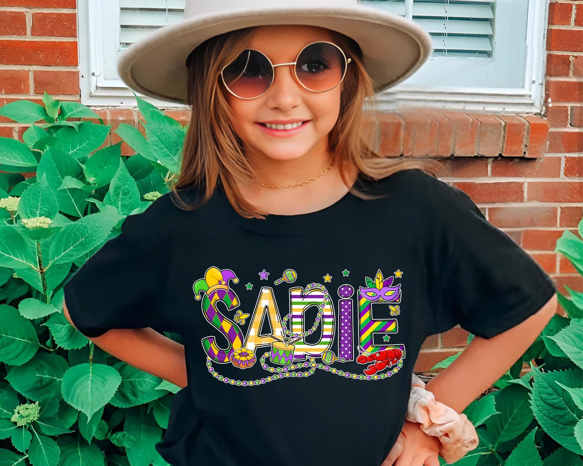 Mardi Gras Kleinkind Shirt, Mardi Gras Outfit für Kinder, Personalisiertes Kinder Namensshirt, Mardi Gras Karneval 2025, Fat Tuesday Parade, New Orleans Tee