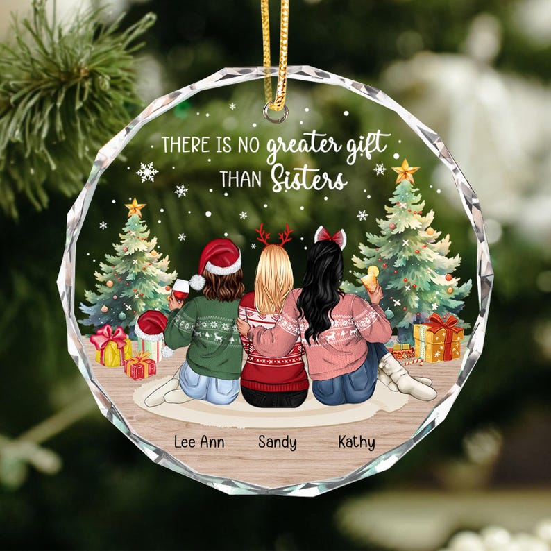 Adorno de hermana 2025, Adorno navideño de hermana, Adorno navideño de mejor amiga, Adorno de amigas, Regalo de hermana a hermana, Adorno de amigas imagen 15
