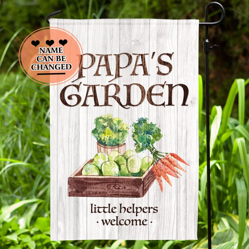 Personalized Little Helpers Welcome Flag With Name For Verggie Gardens