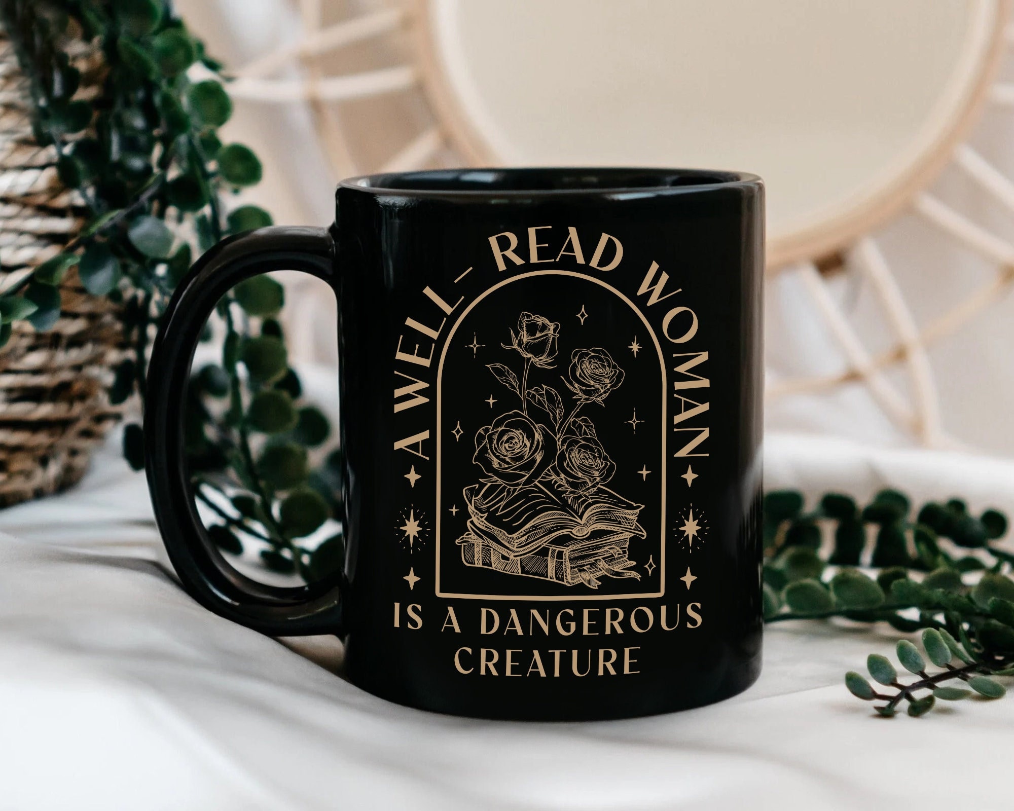 Funny Book Lover Mug - A Well-Read Woman Is A Dangerous Creature 11oz Novelty Cup - View #12